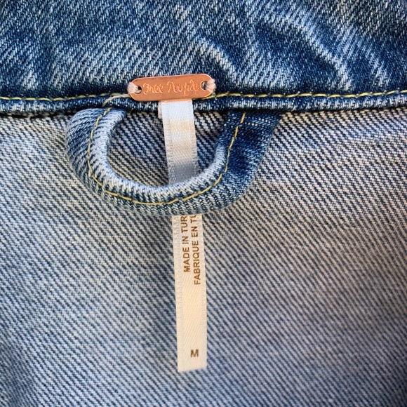 free people distressed jean jacket - Picture 2 of 4